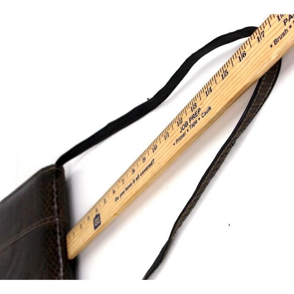 VTG BROWN SNAKE SKIN BLACK REAL LEATHER LINED SHOULDER BAG X-BODY CLUTCH PURSE - Picture 15 of 16